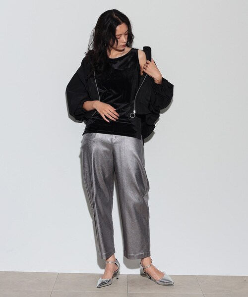 GALLEST（ギャレスト）の「◆シアーベロアタンクトップ（タンクトップ・レディース・ベージュ/ブラック/アイボリー・38）」の12枚目の写真