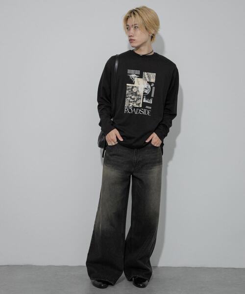 SENSE OF PLACE by URBAN RESEARCH（センスオブプレイスバイアーバンリサーチ）の「ポンチグラフィックロングスリーブTシャツ A（Tシャツ/カットソー・メンズ・グレー/ブラック/ホワイト・MEDIUM/LARGE）」の17枚目の写真