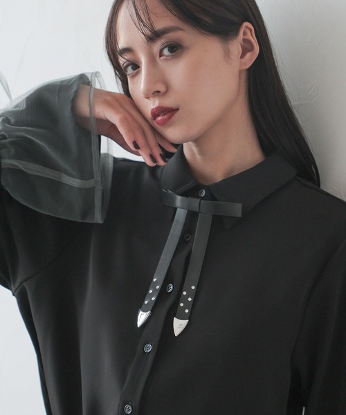 HARE（ハレ）の「デザインリボンタイ(HARE)（ブローチ/コサージュ・レディース・ブラック・FREE）」の4枚目の写真