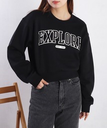 【韓国限定・日本未入荷】THE NORTH FACE EXPLORE SWEATSHIRTS / ノースフェイス ショート丈スウェット 短丈