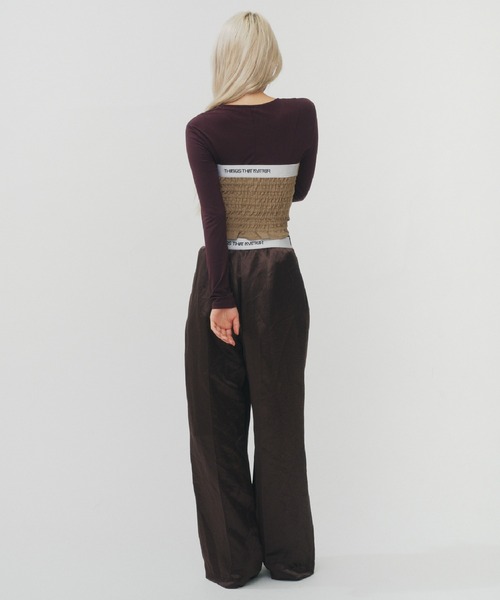 THINGS THAT MATTER（シングス ザット マター）の「T/Ｗ FRONT ZIP BUSTIER/ TWフロントジップビスチェ（チューブトップ・レディース・ブラック/ベージュ/ストライプ・1/2）」の16枚目の写真