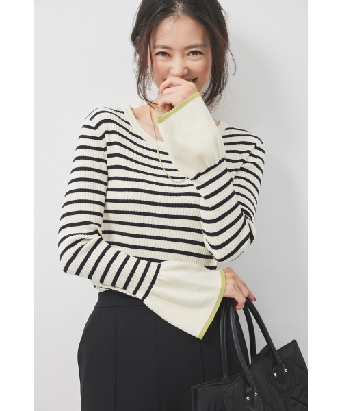 ◇配色フレアスリーブニット◇（ニット/セーター）｜M.deux（エムドゥ）