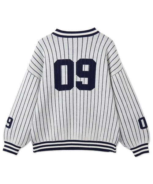 WEGO（ウィゴー）の「WEGO/ベースボールグラフィックプルオーバーニット（ニット/セーター・レディース・ホワイト/ネイビー・FREE）」の14枚目の写真