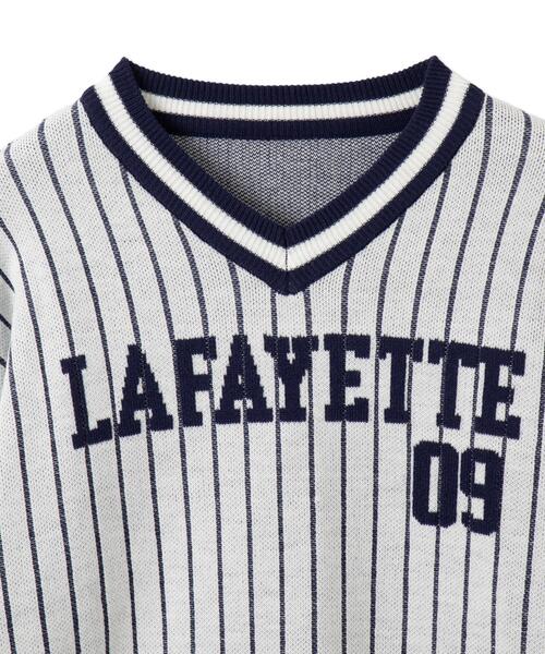 WEGO（ウィゴー）の「WEGO/ベースボールグラフィックプルオーバーニット（ニット/セーター・レディース・ホワイト/ネイビー・FREE）」の15枚目の写真