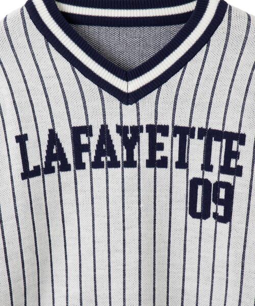 WEGO（ウィゴー）の「WEGO/ベースボールグラフィックプルオーバーニット（ニット/セーター・レディース・ホワイト/ネイビー・FREE）」の16枚目の写真