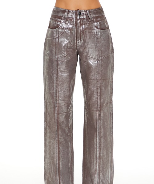 FOREVER 21(フォーエバー トゥエンティーワン)の「メタリックデニムパンツ(デニムパンツ・レディース・ブラウン系その他・LARGE/SMALL/MEDIUM)」の4枚目の写真