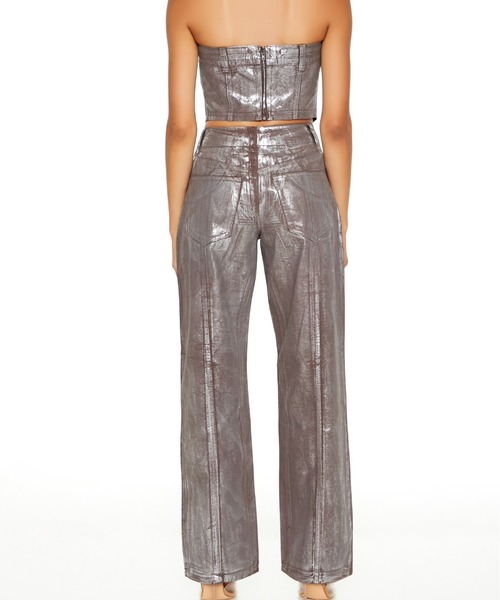 FOREVER 21(フォーエバー トゥエンティーワン)の「メタリックデニムパンツ(デニムパンツ・レディース・ブラウン系その他・LARGE/SMALL/MEDIUM)」の3枚目の写真