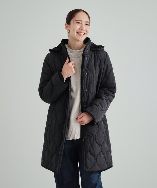 SHOO・LA・RUE（シューラルー）の「◆【撥水/フード取り外し可】冬に嬉しいこだわり満載 ひょうたん柄キルトコート（その他アウター・レディース・ブラック/オリーブ/ナチュラル・02/03/04）」の5枚目の写真