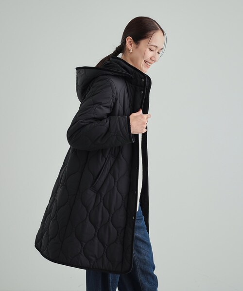 SHOO・LA・RUE（シューラルー）の「◆【撥水/フード取り外し可】冬に嬉しいこだわり満載 ひょうたん柄キルトコート（その他アウター・レディース・ブラック/オリーブ/ナチュラル・02/03/04）」の6枚目の写真