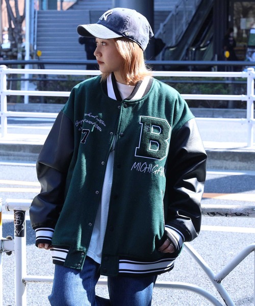 Right-on（ライトオン）の「【BIKE】ウールメルトン中綿スタジャン