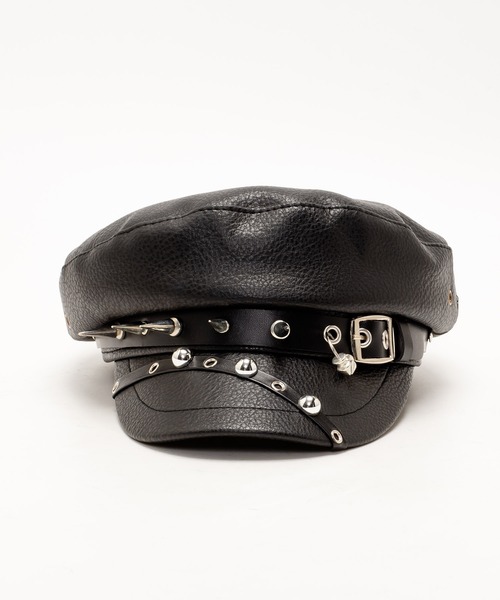 MAD MAD(マッドマッド)の「スタッズ ベルト キャスケット(キャスケット・レディース・ブラック・FREE)」の3枚目の写真