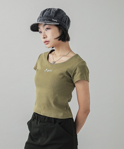X-girl（エックスガール）の「FADED CASQUETTE（キャスケット・レディース・ブラック/ベージュ・ONE SIZE）」の7枚目の写真