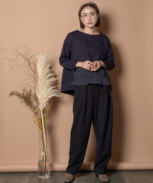 Bou Jeloud(ブージュルード)の「裏起毛裾シャーリングプルオーバー(Tシャツ/カットソー・レディース・チャコールグレー/カーキ/ネイビー・FREE)」の17枚目の写真