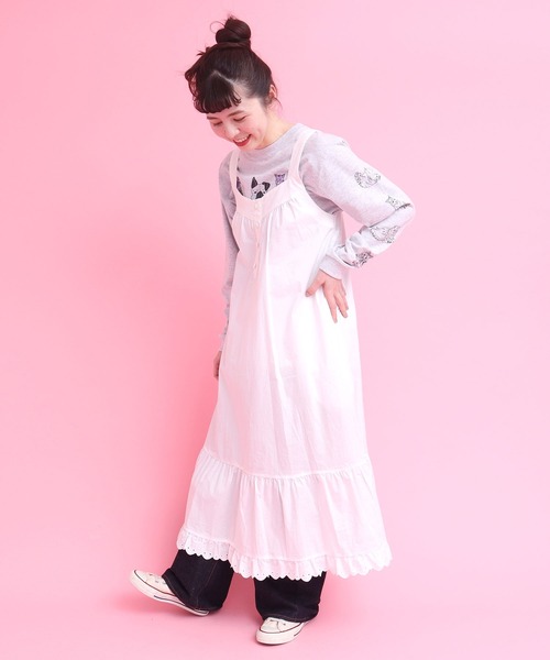 didizizi(ディディジジ)の「ネコカットワークレース OP(ワンピース・レディース・チェック/ホワイト/ブラック・FREE)」の9枚目の写真