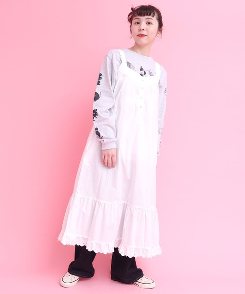 AMBIDEX Store ○ネコカットワークレース ワンピース(F シロ): l
