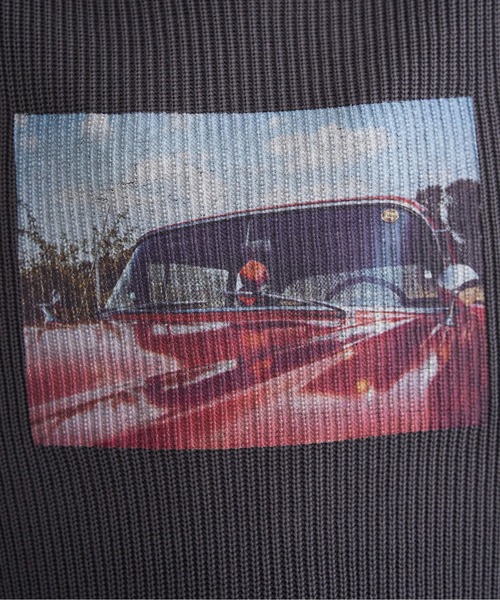 notch.（ノッチ）の「フォトプリントプルオーバーニット（ニット/セーター・レディース・チャコール/ブラック/オフホワイト・M）」の11枚目の写真