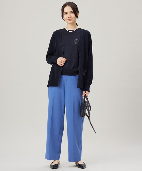 自由区（ジユウク）の「ライトフィールジャージーワイドストレート パンツ（その他パンツ・レディース・ブルー系/ネイビー系/ベージュ系/ブラック系・36/38/40）」の15枚目の写真