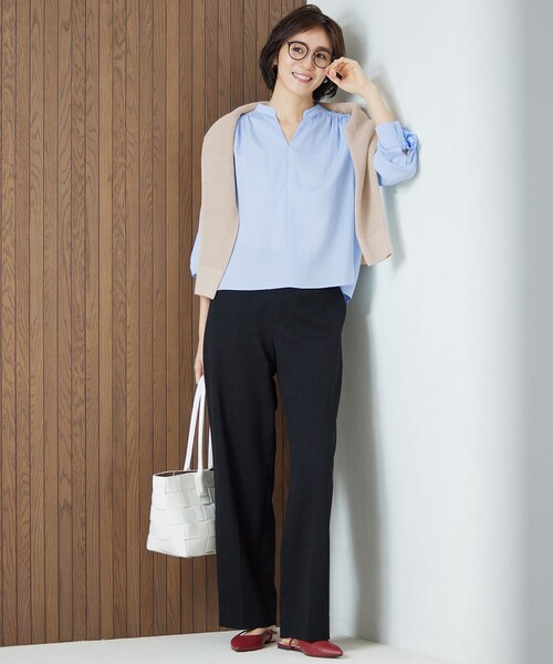 自由区（ジユウク）の「ライトフィールジャージーワイドストレート パンツ（その他パンツ・レディース・ブルー系/ネイビー系/ベージュ系/ブラック系・36/38/40）」の22枚目の写真