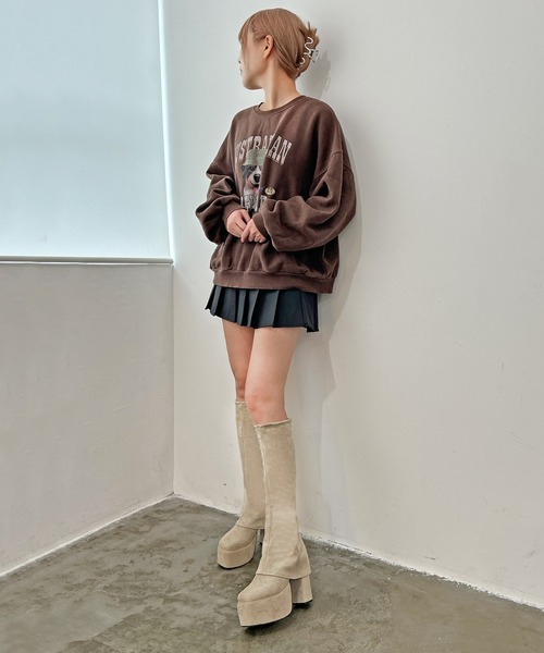 attagirl(アタガール)の「厚底ストレッチカバーブーツ(ブーツ・レディース・ブラック/ベージュ・S/M/L/LL)」の7枚目の写真