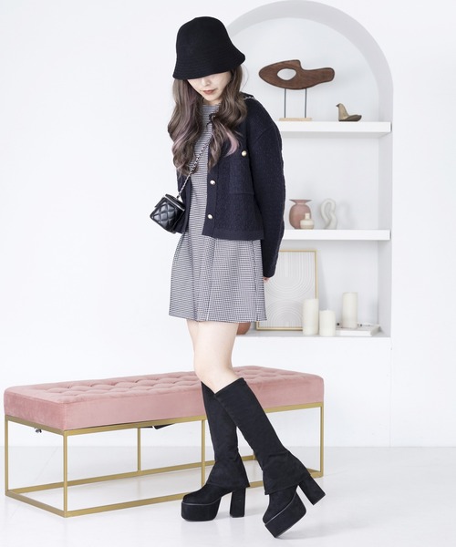 attagirl(アタガール)の「厚底ストレッチカバーブーツ(ブーツ・レディース・ブラック/ベージュ・S/M/L/LL)」の14枚目の写真