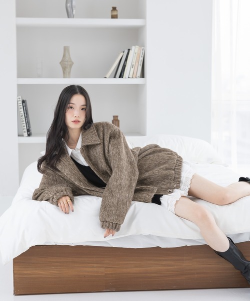 teddy♡ ページ Heather（ヘザー）の「スタンドシャギーミドルブルゾン 282293