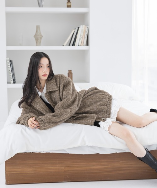 Heather（ヘザー）の「スタンドシャギーミドルブルゾン　282293（ブルゾン・レディース・グレー/アイボリー/ピンク/ブラウン・FREE）」の21枚目の写真