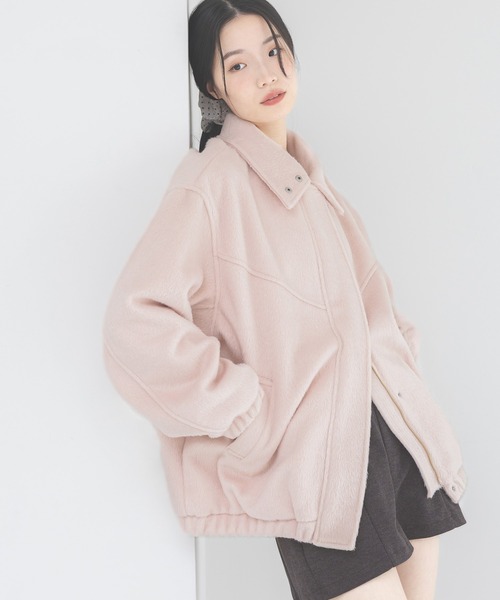 Heather（ヘザー）の「スタンドシャギーミドルブルゾン　282293（ブルゾン・レディース・グレー/アイボリー/ピンク/ブラウン・FREE）」の10枚目の写真