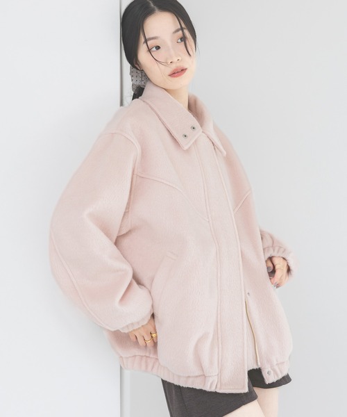 Heather（ヘザー）の「スタンドシャギーミドルブルゾン　282293（ブルゾン・レディース・グレー/アイボリー/ピンク/ブラウン・FREE）」の12枚目の写真