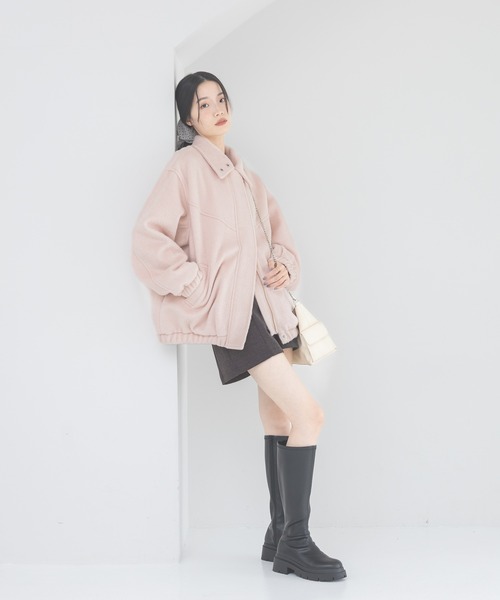 Heather（ヘザー）の「スタンドシャギーミドルブルゾン　282293（ブルゾン・レディース・グレー/アイボリー/ピンク/ブラウン・FREE）」の15枚目の写真