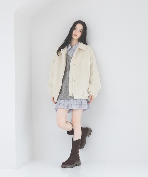 Heather（ヘザー）の「スタンドシャギーミドルブルゾン 282293