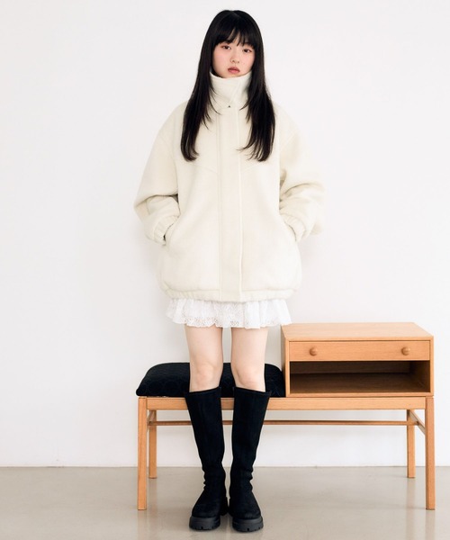 スタンドシャギーミドルブルゾン 282293（ブルゾン）｜Heather