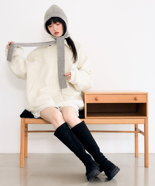 スタンドシャギーミドルブルゾン 282293（ブルゾン）｜Heather（ヘザー