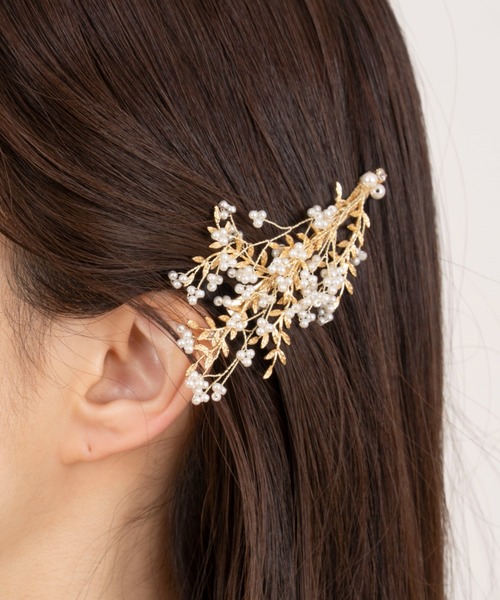 【ensouk】バレッタ メタルリーフ＆パール サージカルステンレス（バレッタ/ヘアクリップ）｜M.R'+@（ミスター） 5,170円