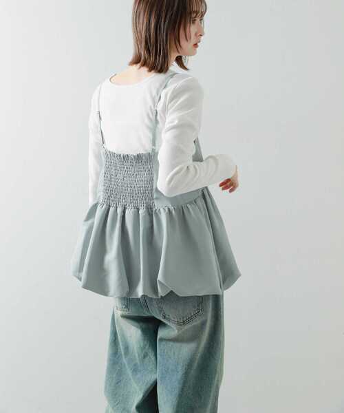 SENSE OF PLACE by URBAN RESEARCH（センスオブプレイスバイアーバンリサーチ）の「ラウンドバルーンキャミトップ（キャミソール・レディース・グレー/アイボリー/ブラック・ONE）」の17枚目の写真