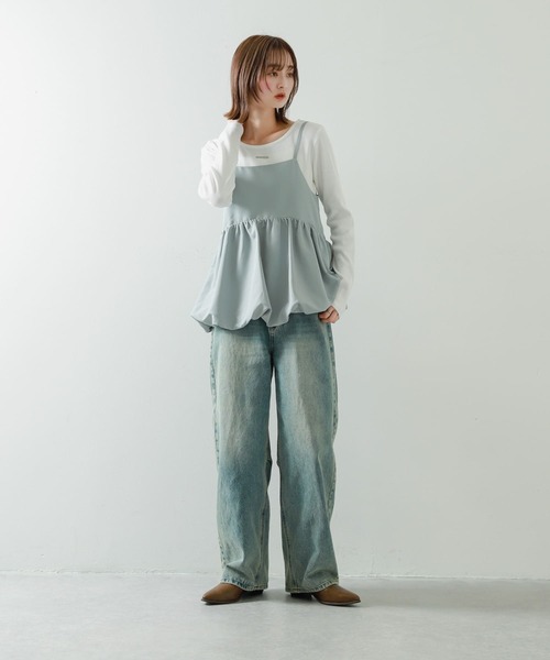 SENSE OF PLACE by URBAN RESEARCH（センスオブプレイスバイアーバンリサーチ）の「ラウンドバルーンキャミトップ（キャミソール・レディース・グレー/アイボリー/ブラック・ONE）」の16枚目の写真