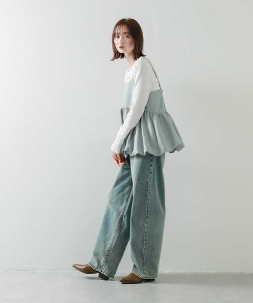 SENSE OF PLACE by URBAN RESEARCH（センスオブプレイスバイアーバンリサーチ）の「ラウンドバルーンキャミトップ（キャミソール・レディース・グレー/アイボリー/ブラック・ONE）」の15枚目の写真