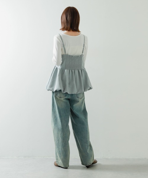 SENSE OF PLACE by URBAN RESEARCH（センスオブプレイスバイアーバンリサーチ）の「ラウンドバルーンキャミトップ（キャミソール・レディース・グレー/アイボリー/ブラック・ONE）」の14枚目の写真