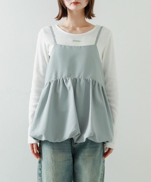 SENSE OF PLACE by URBAN RESEARCH（センスオブプレイスバイアーバンリサーチ）の「ラウンドバルーンキャミトップ（キャミソール・レディース・グレー/アイボリー/ブラック・ONE）」の13枚目の写真