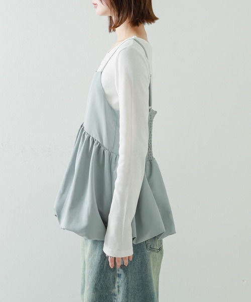 SENSE OF PLACE by URBAN RESEARCH（センスオブプレイスバイアーバンリサーチ）の「ラウンドバルーンキャミトップ（キャミソール・レディース・グレー/アイボリー/ブラック・ONE）」の12枚目の写真