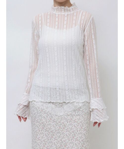 merryjenny Wフリルスリーブレースtops セール】Wフレアスリーブレースtops（Tシャツ/カットソー