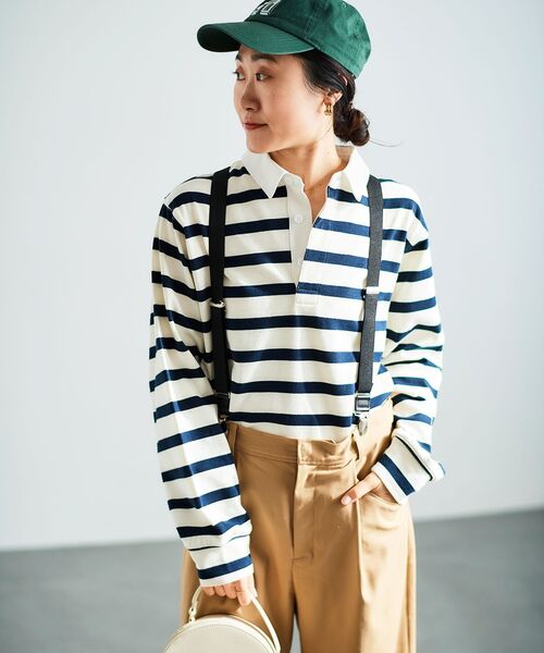 le.coeur blanc（ルクールブラン）の「ラガーシャツ（Tシャツ/カットソー・レディース・ホワイト系その他/グリーン系その他・38）」の4枚目の写真