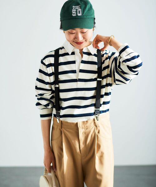 le.coeur blanc（ルクールブラン）の「ラガーシャツ（Tシャツ/カットソー・レディース・ホワイト系その他/グリーン系その他・38）」の5枚目の写真