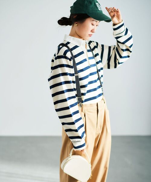 le.coeur blanc（ルクールブラン）の「ラガーシャツ（Tシャツ/カットソー・レディース・ホワイト系その他/グリーン系その他・38）」の6枚目の写真