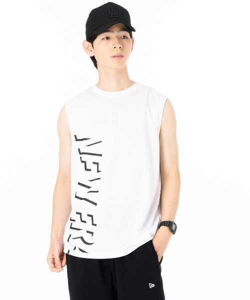 NEW ERA(ニューエラ)の「ニューエラパフォーマンスアパレル スリーブレスTシャツ 吸汗速乾性 UVカット(タンクトップ・メンズ・ブラック/ホワイト・M/L/XL/XXL/S)」の13枚目の写真
