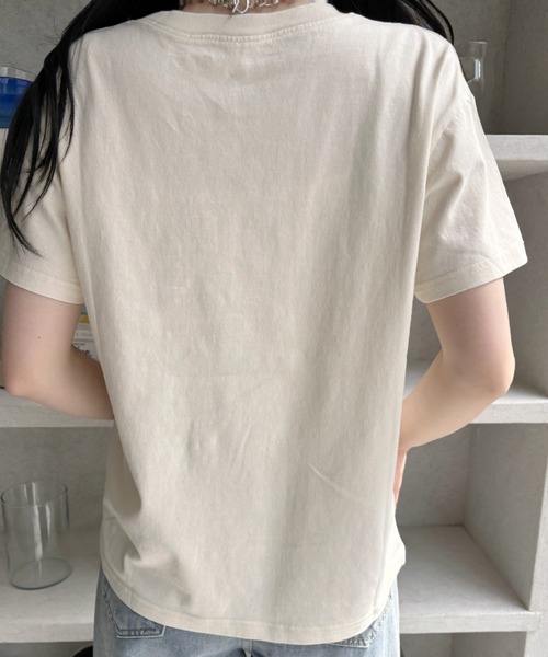 Eclat one(エクラワン)の「【Eclat one】ステッチ刺繍 カレッジロゴ 半袖 Tシャツ(Tシャツ/カットソー・レディース・ブラック/アイボリー/グレー・FREE)」の21枚目の写真