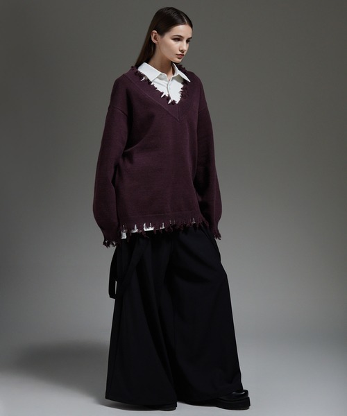 seyto 2トーンダメージニット サイズ1グレー seyto（セイト）の「Two tone damage knit / 2トーンダメージ