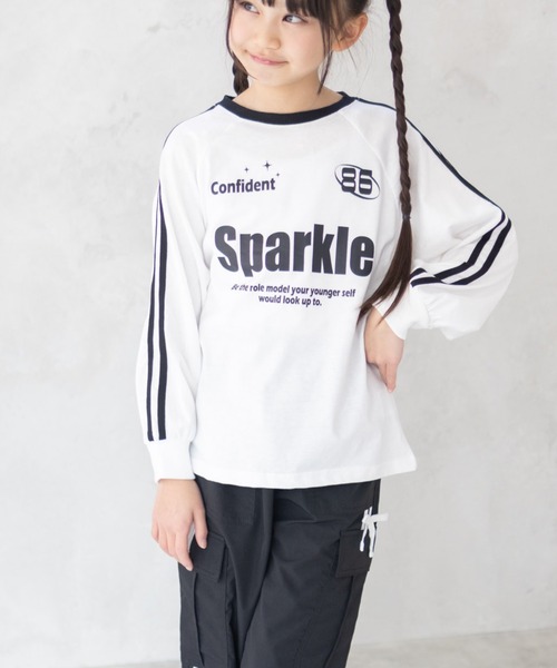 RICH MIX（リッチミックス）の「RICH MIX ラグランチュニック（Tシャツ/カットソー・キッズ・ホワイト系/ブラック系1・160/130/140/150）」の5枚目の写真