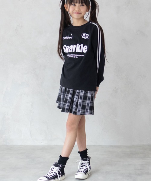 RICH MIX（リッチミックス）の「RICH MIX ラグランチュニック（Tシャツ/カットソー・キッズ・ホワイト系/ブラック系1・160/130/140/150）」の8枚目の写真