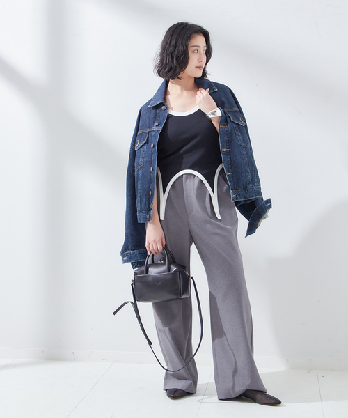 JANE SMITH / JOHN SMITH（ジェーンスミスジョンスミス）の「【JANE SMITH/ジェーンスミス】COTTON RIB UP AND DOWN TANK T：タンクトップ（タンクトップ・レディース・ブラック・38）」の2枚目の写真