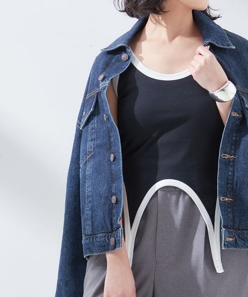 JANE SMITH / JOHN SMITH（ジェーンスミスジョンスミス）の「【JANE SMITH/ジェーンスミス】COTTON RIB UP AND DOWN TANK T：タンクトップ（タンクトップ・レディース・ブラック・38）」の3枚目の写真